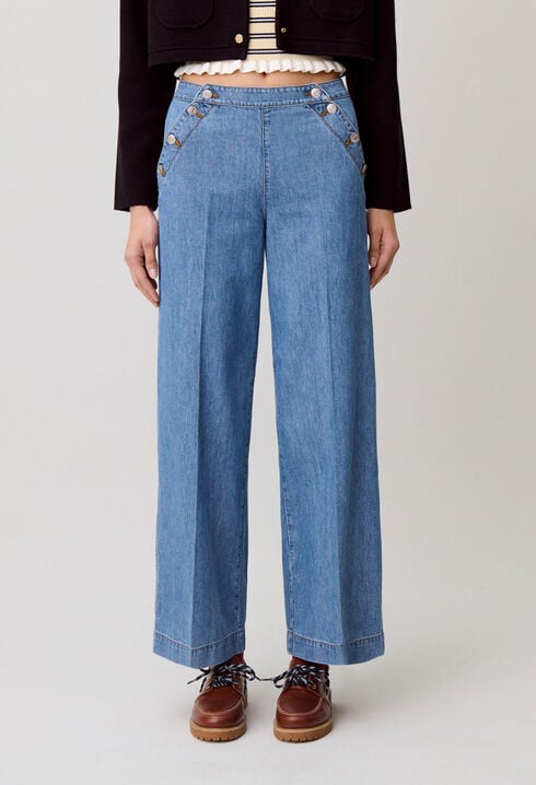 Denim-Jeans mit Latz