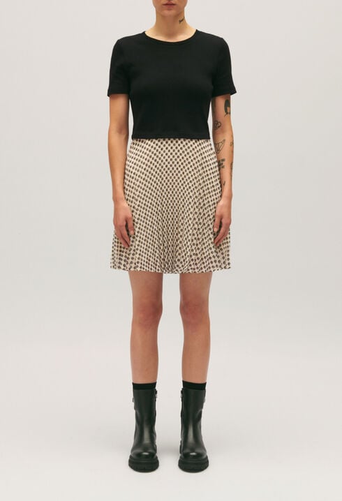 Kurzes Kleid Teli aus Materialmix