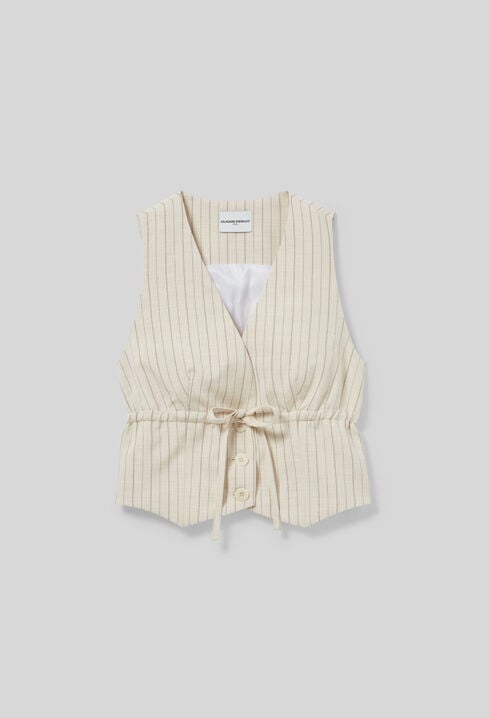 Gestreifter Blazer oben