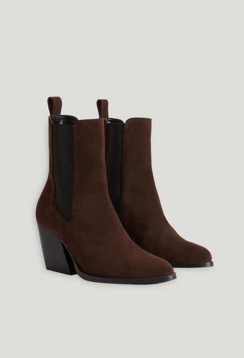 Schokoladenbraune Wildleder-Stiefeletten