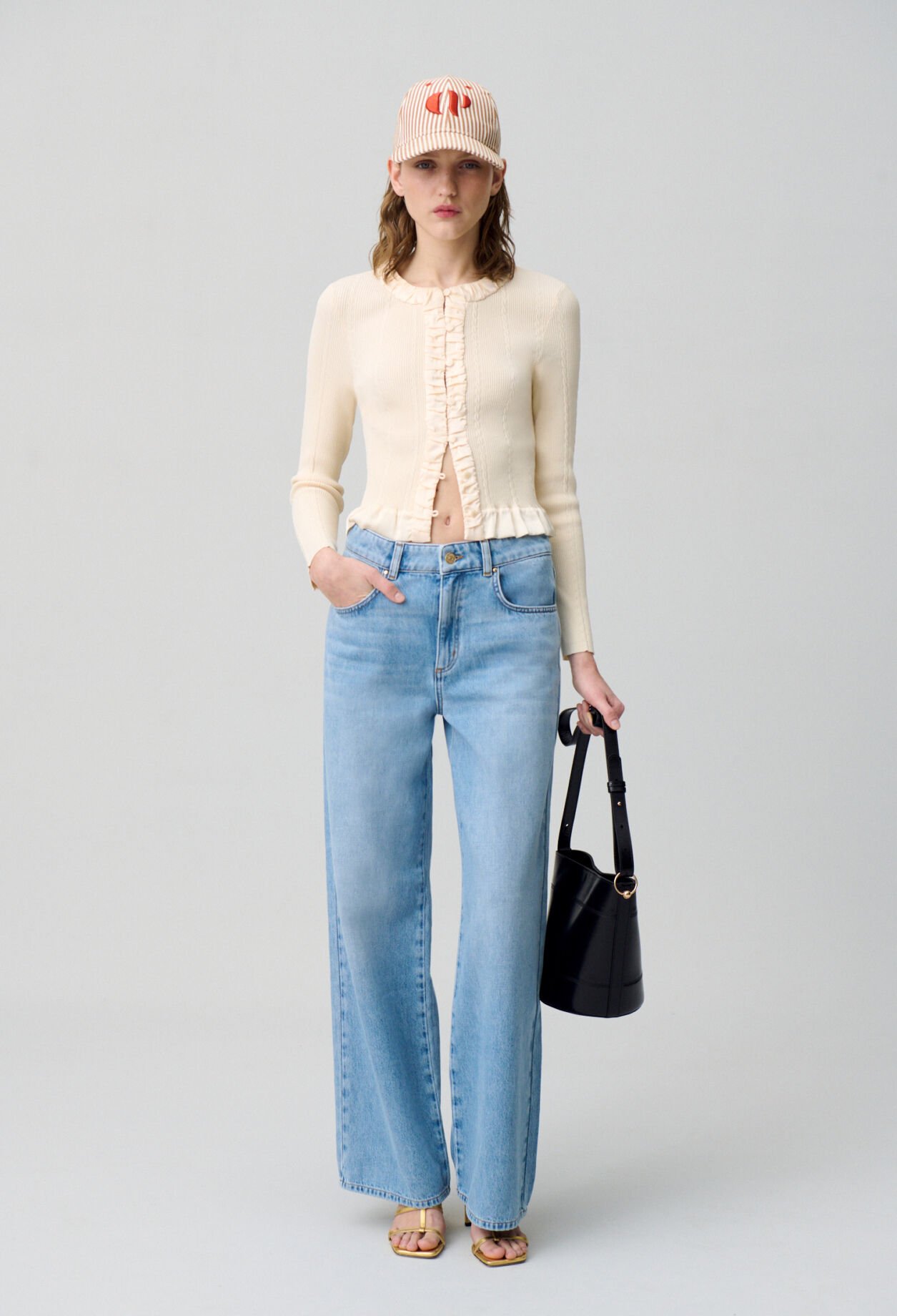 Feinstrick-Cardigan mit Knopfleiste