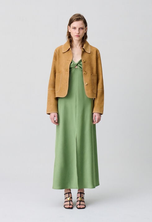Langes Satin-Kleid