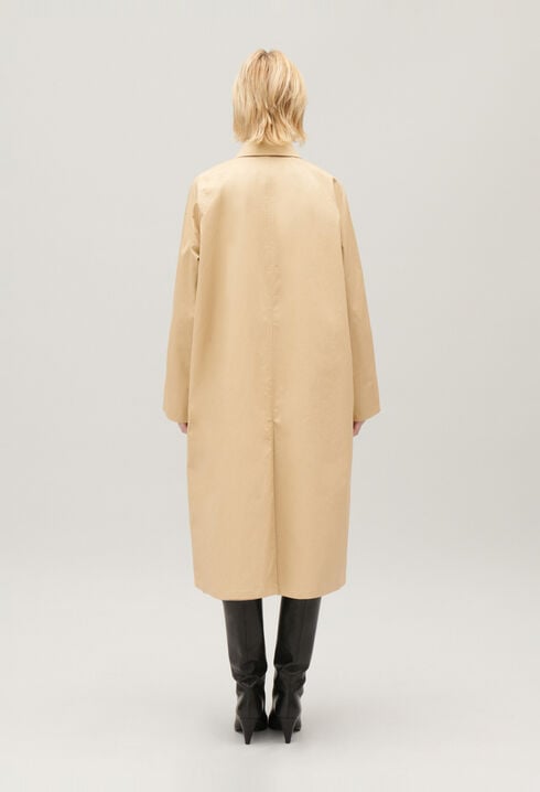 Halblanger Wendemantel Beige