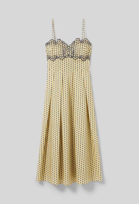 Langes Kleid mit tiefem Ausschnitt