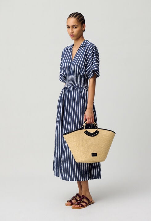 Gestreiftes Wickelkleid