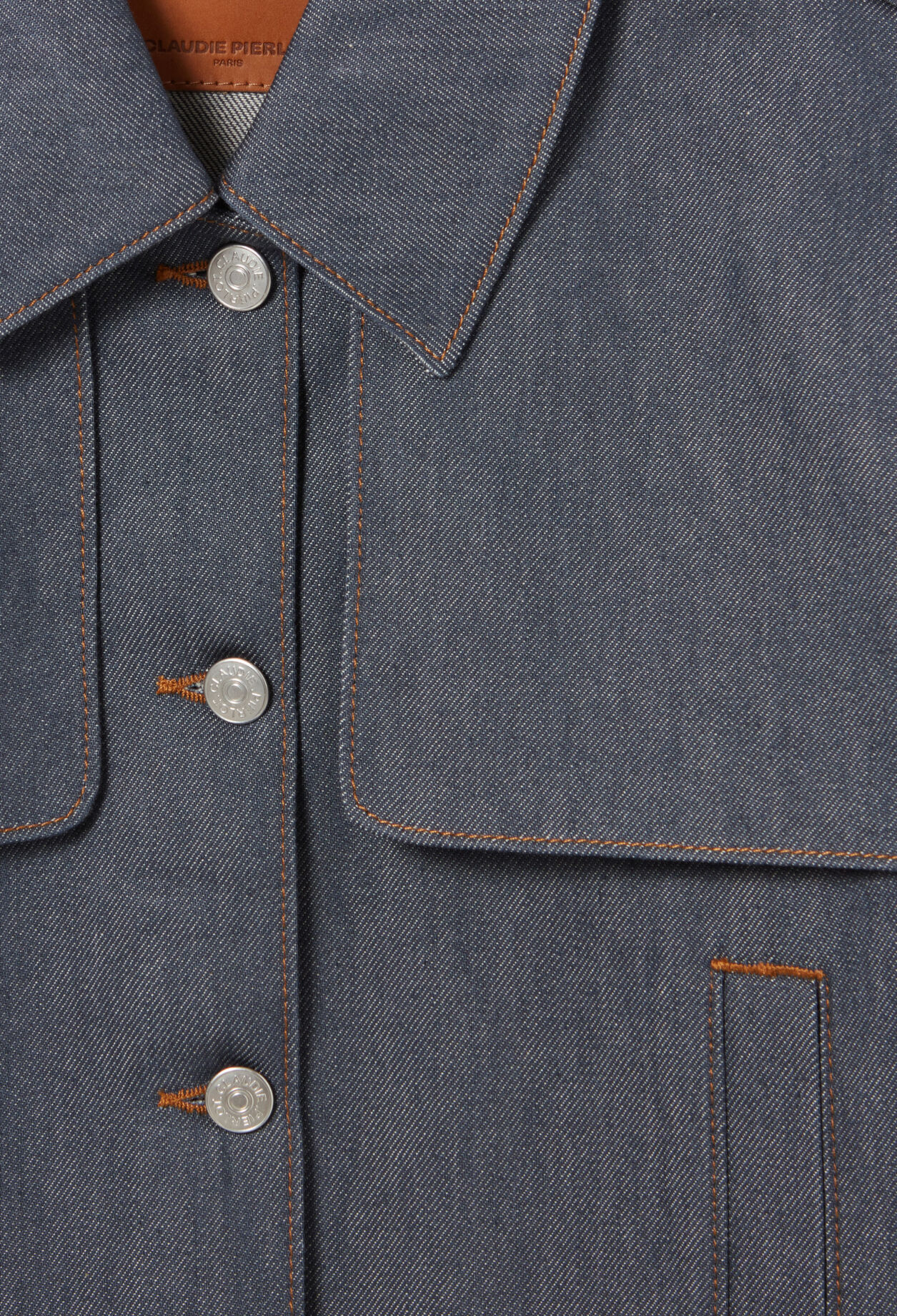 Weite dunkelblaue Jeansjacke