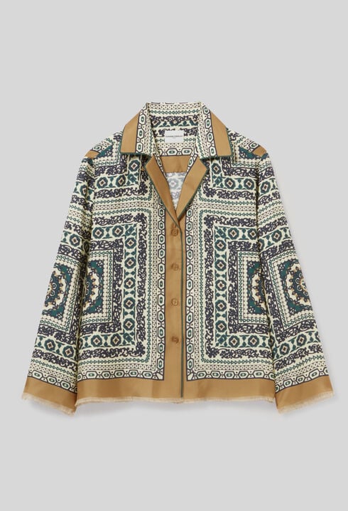 Bedruckte Seidenbluse