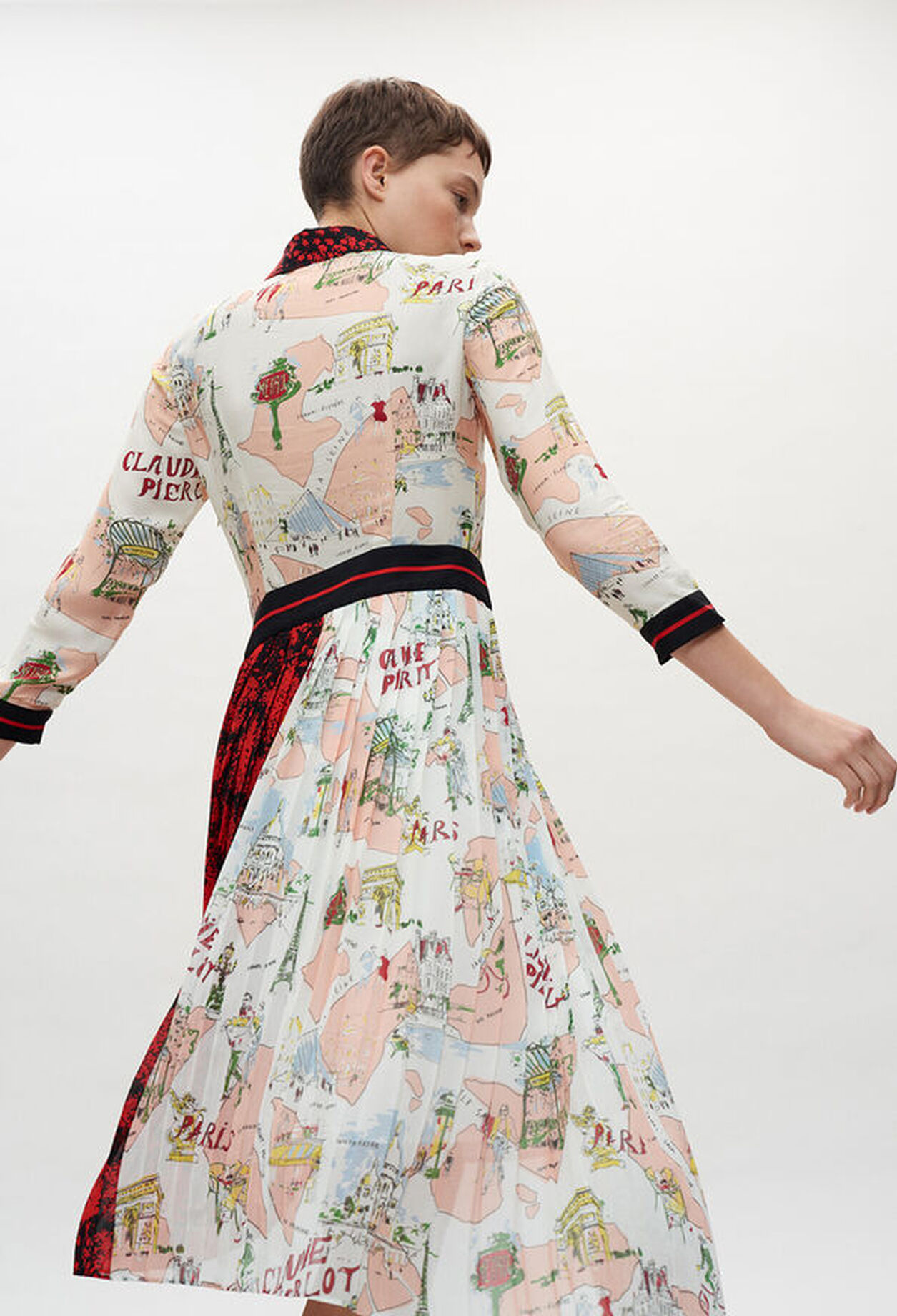 Bedrucktes mittellanges Kleid