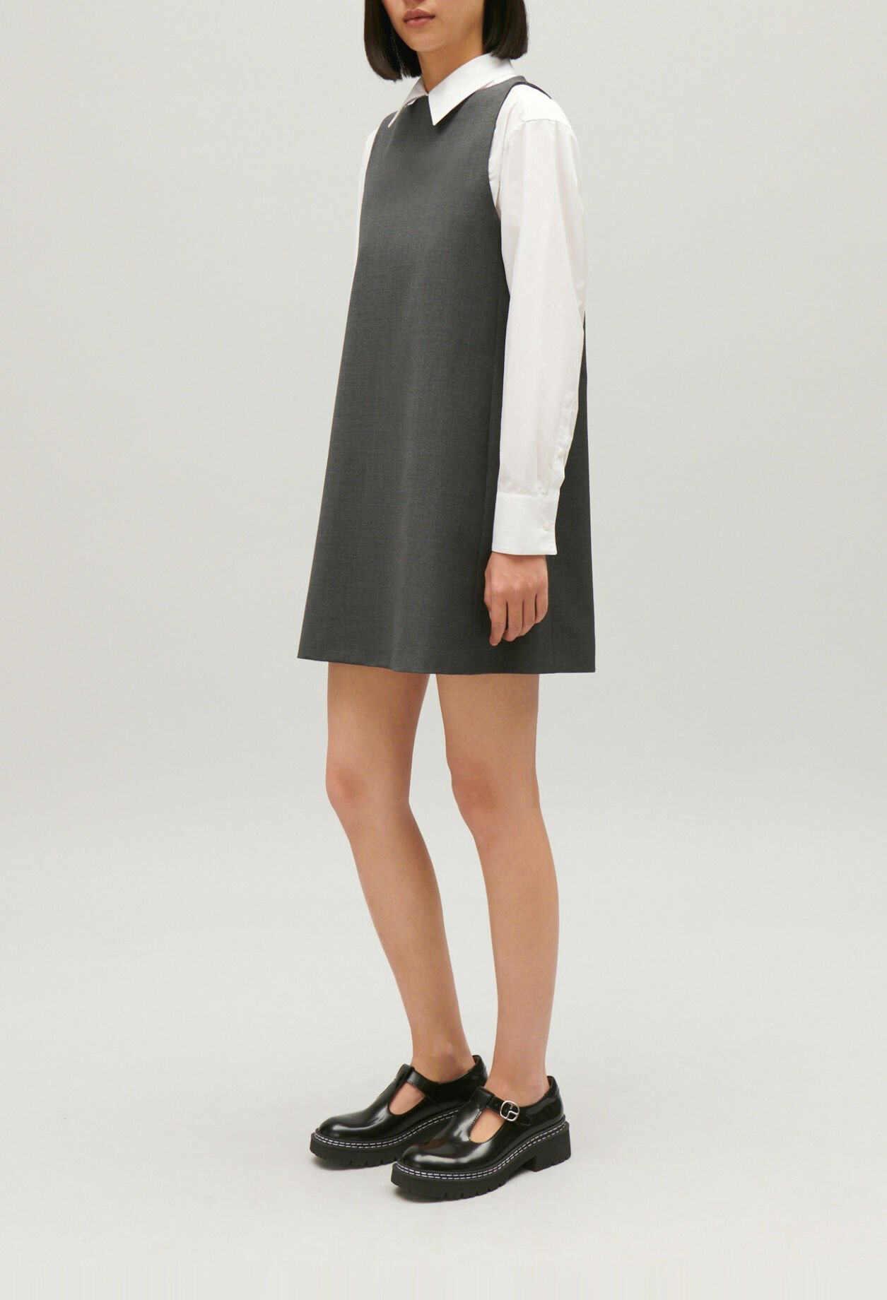 Kurzes Kleid grau meliert