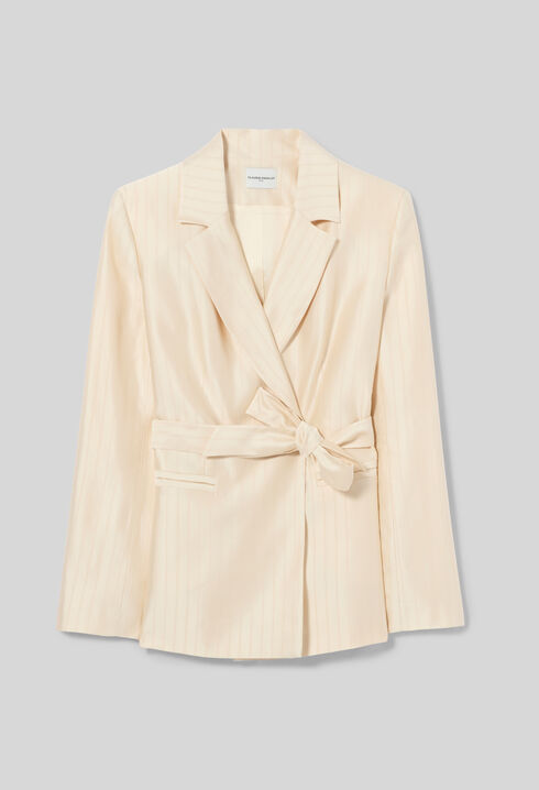 Satinblazer mit abnehmbarem G&uuml;rtel
