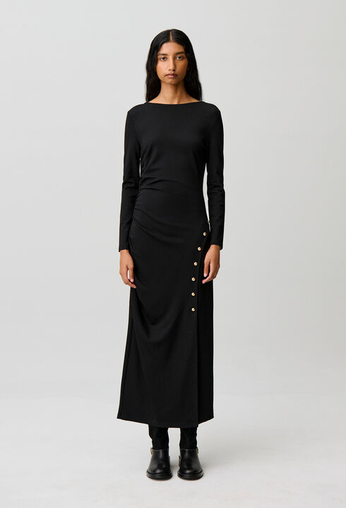 Langes figurbetontes Jerseykleid