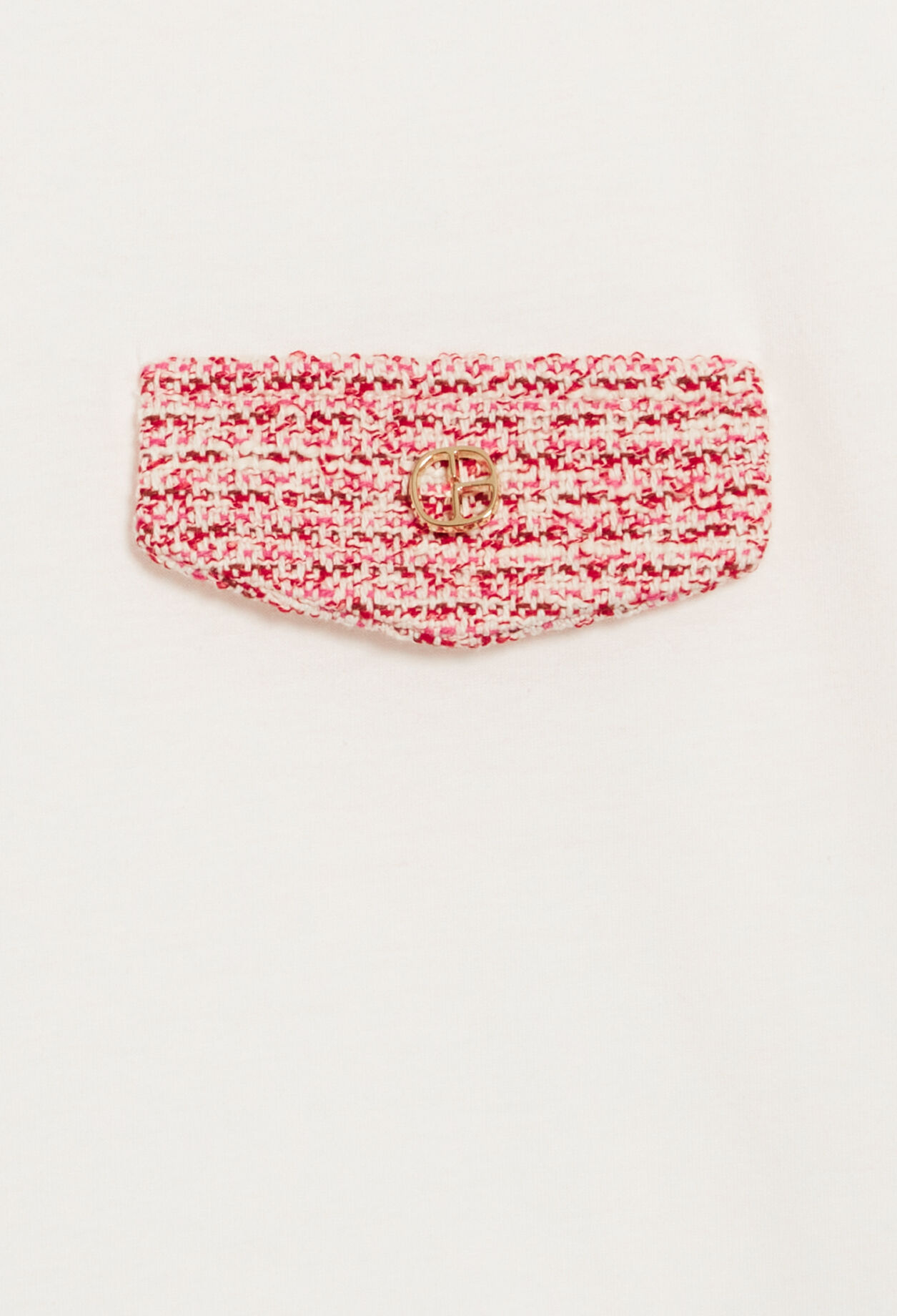 Ecru tweed-T-Shirt mit Taschen