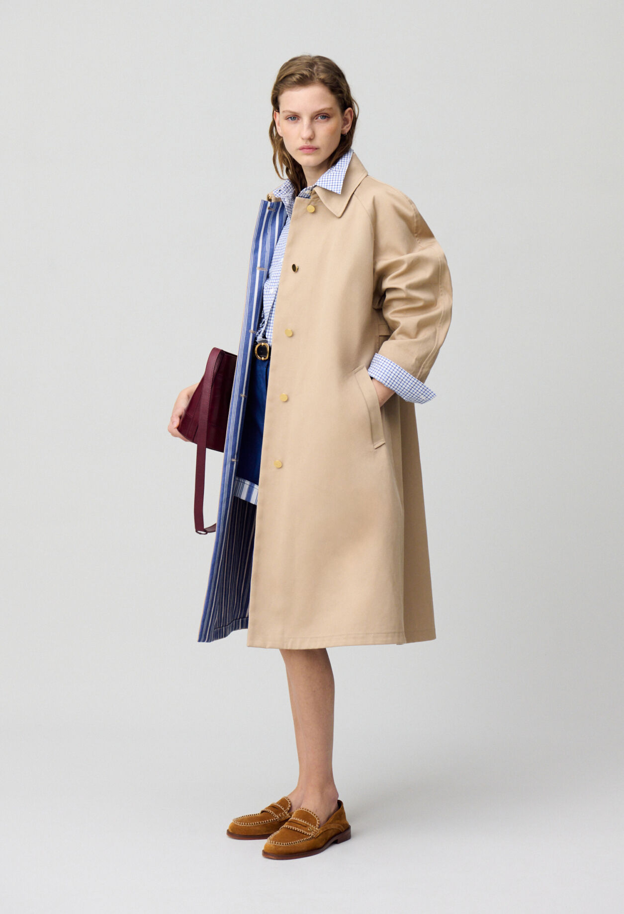 Mittellanger gerader Trenchcoat
