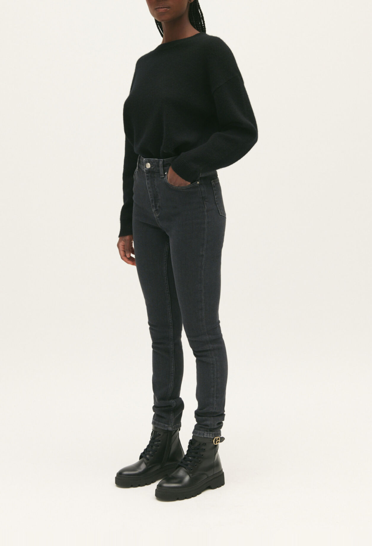 Anthrazitgraue Skinny-Jeans