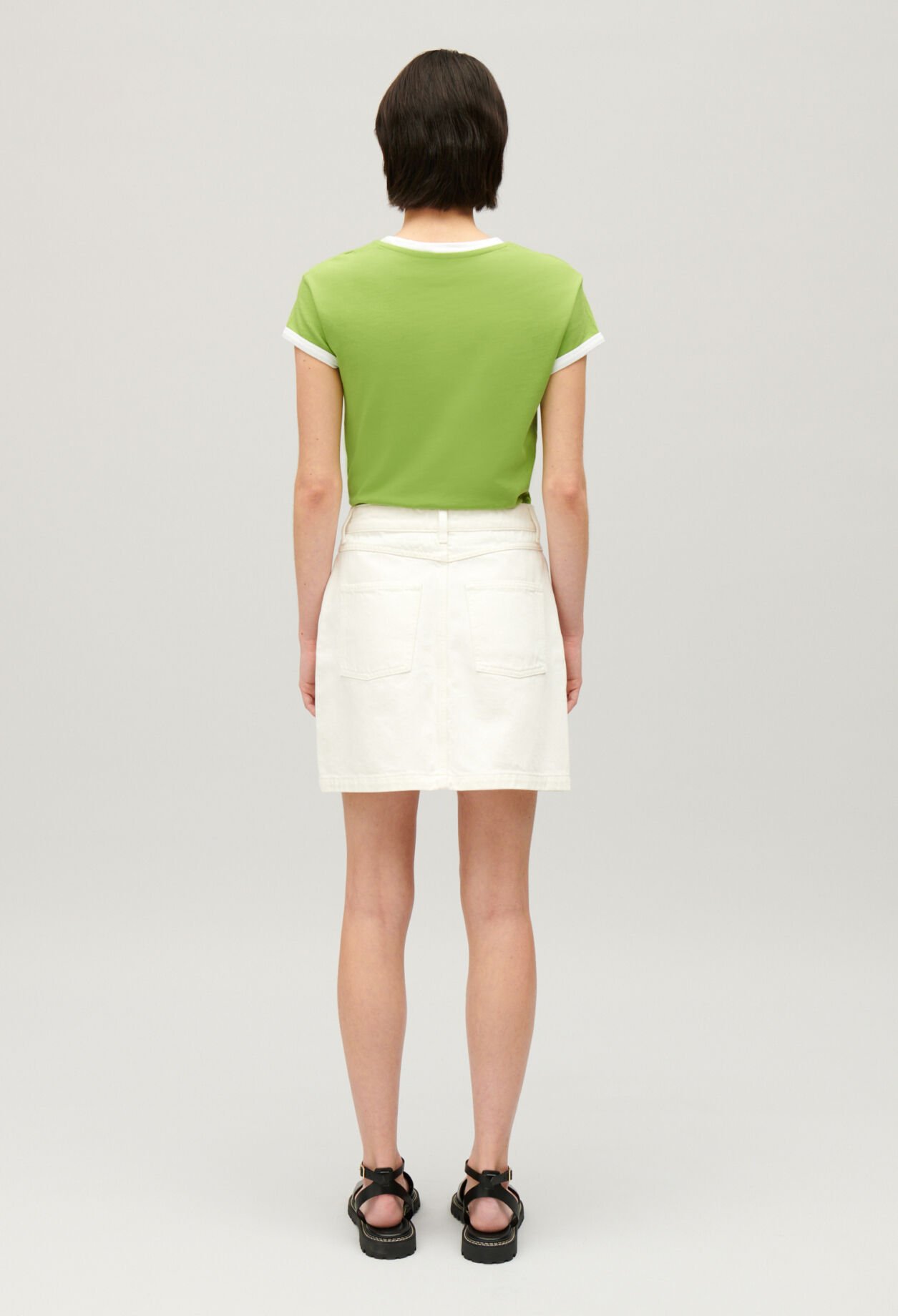 Kurzer Jeans-Rock Ecru