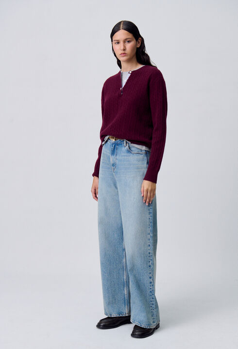 Tunisischer Kragenpullover