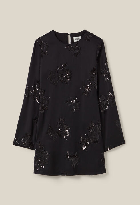 Schwarzes kurzes Kleid Pailletten