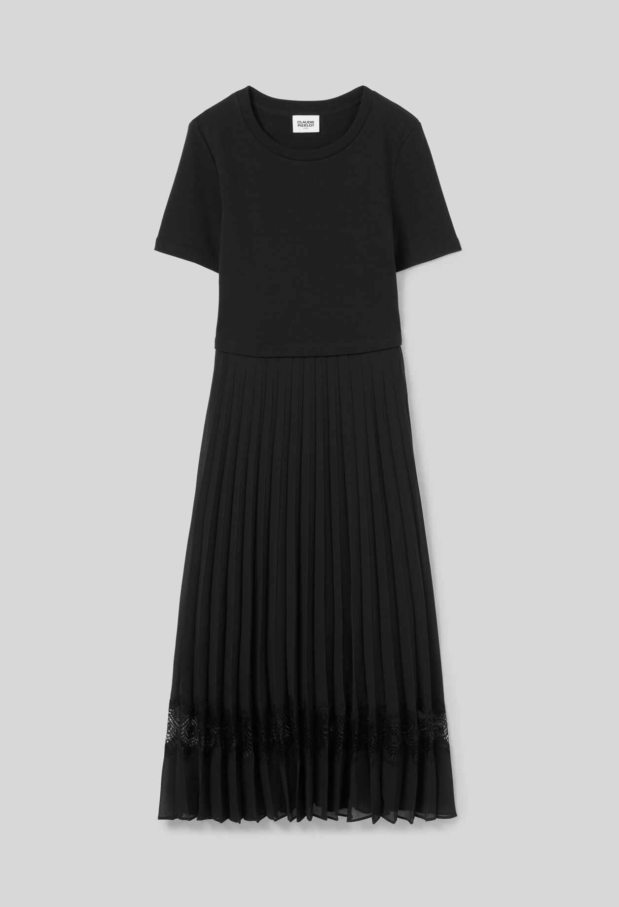 Twist Zweifarbige Midikleid  schwarz