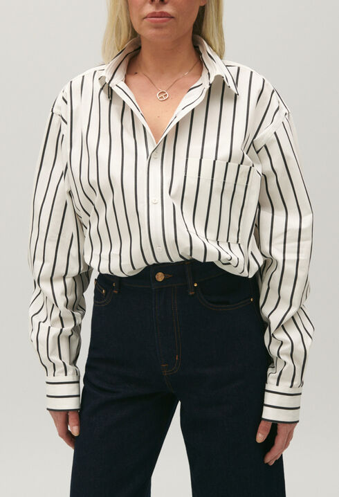 Gestreifte Oversize-Hemdbluse