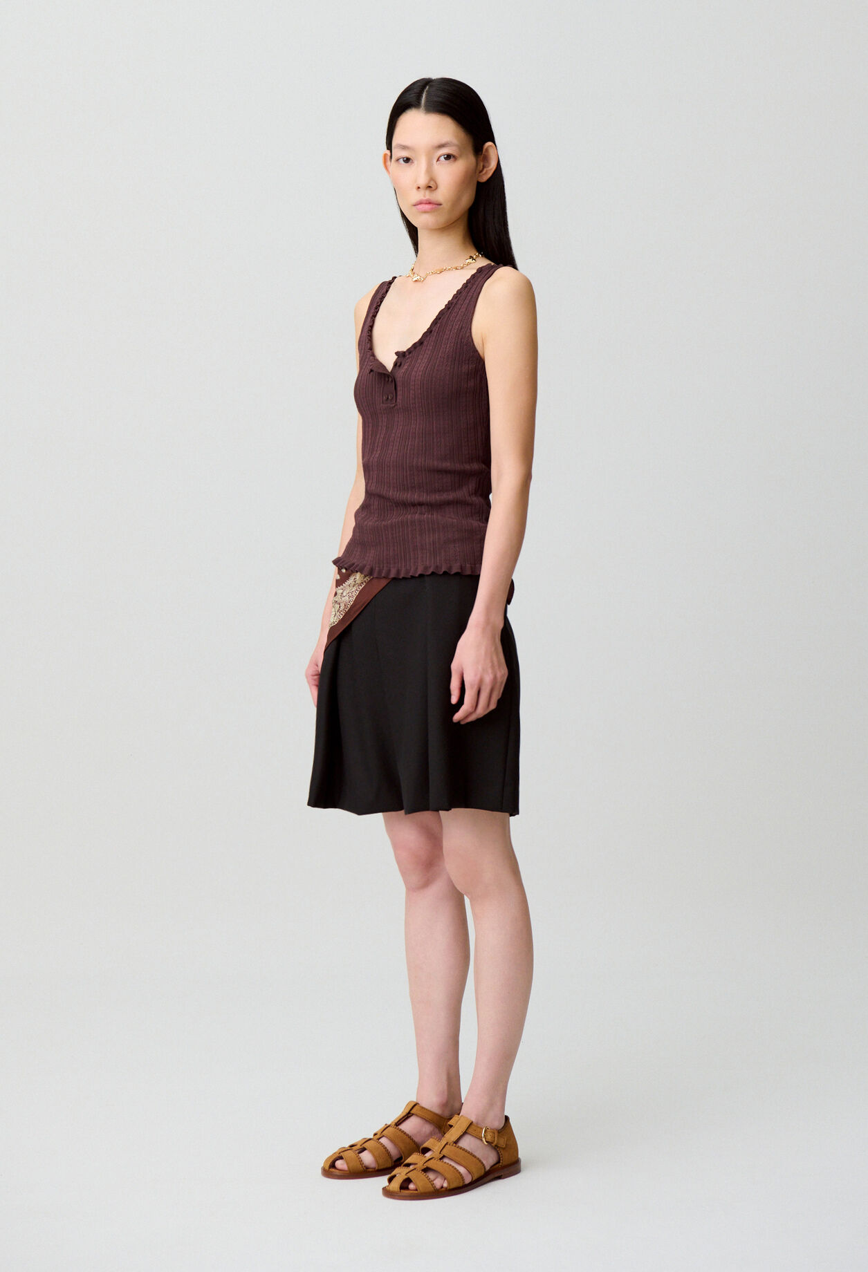 Pointelle-Stricktop mit Volant