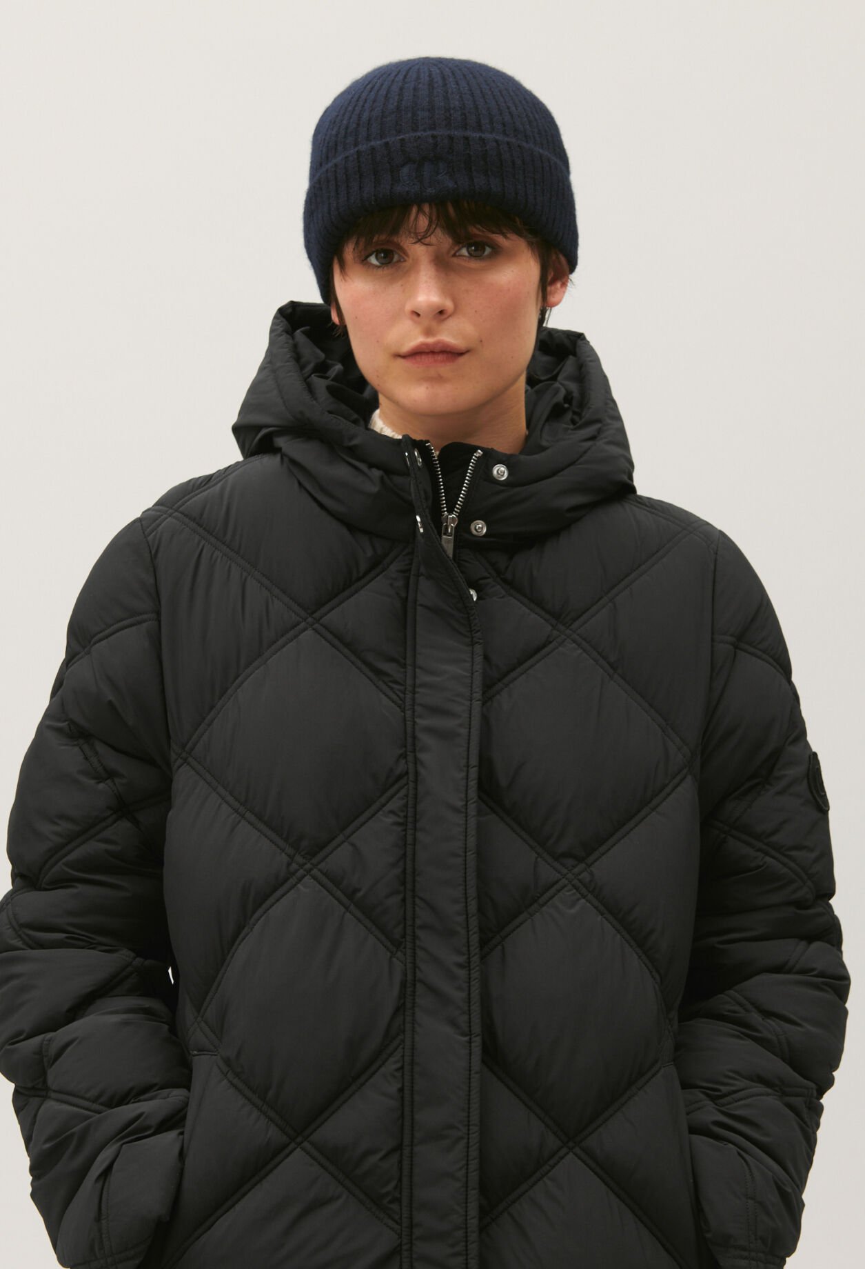 Marineblaue Kaschmirmütze