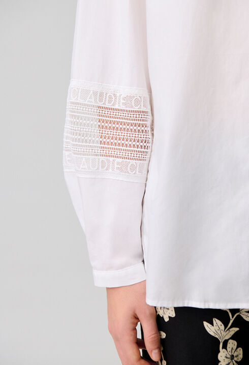 Baumwollbluse mit R&uuml;schenkragen