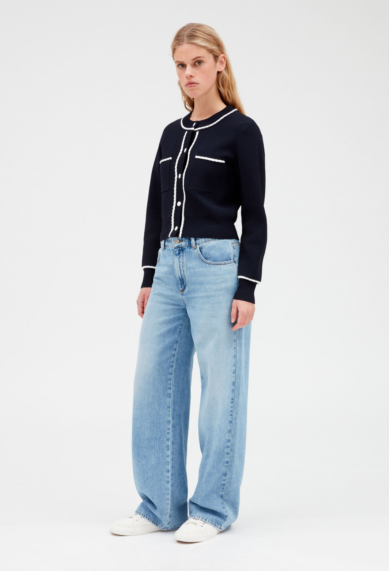 Cardigan mit geflochtenen Paspeln