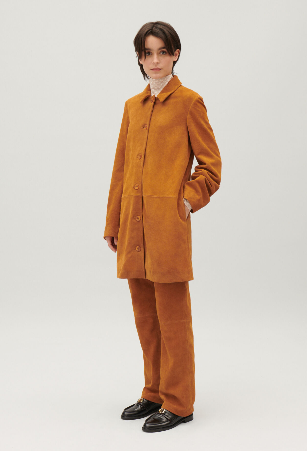 Hose Suèdeleder Dunkelbeige