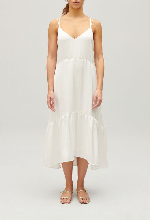 Satiniertes Midikleid