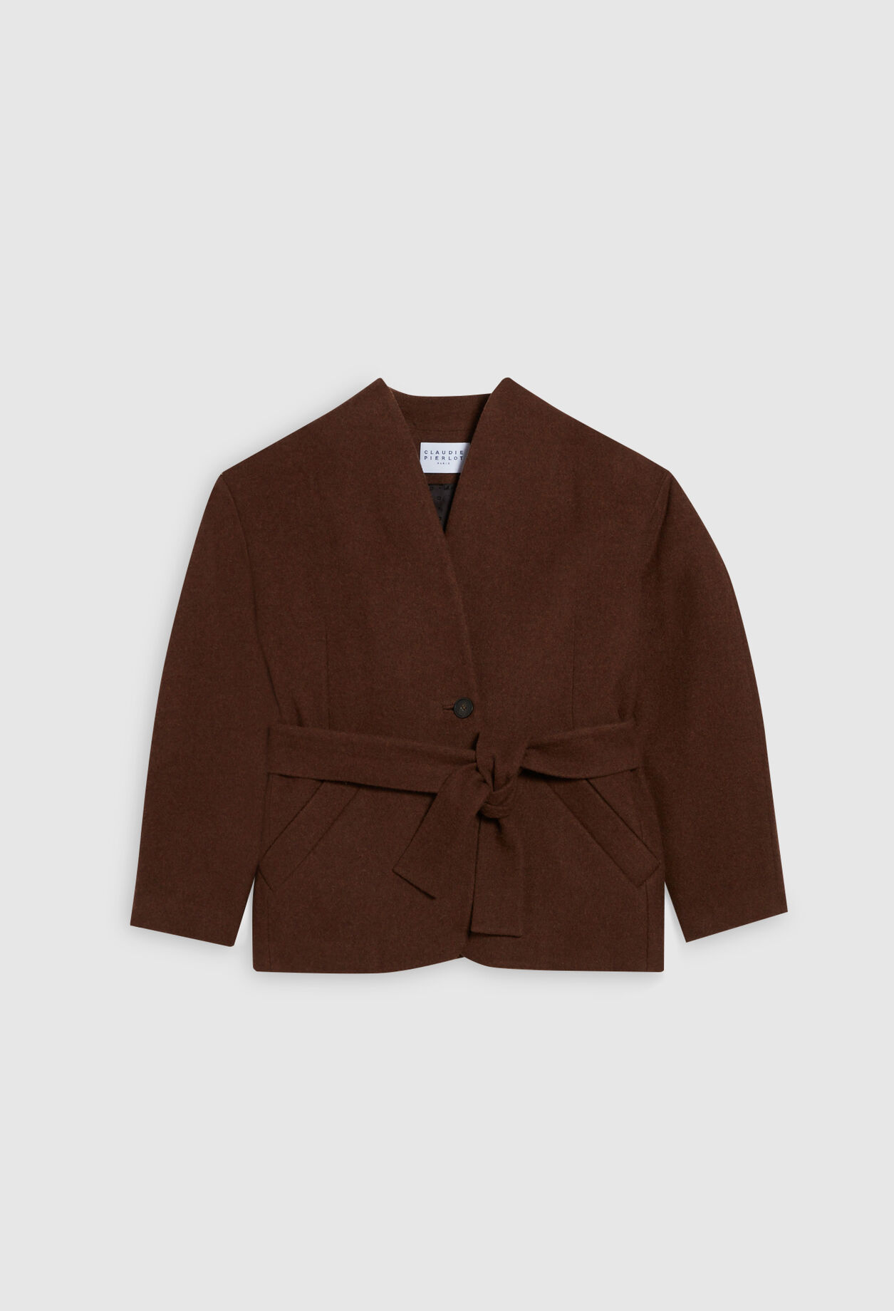 Gegürtete Wolljacke