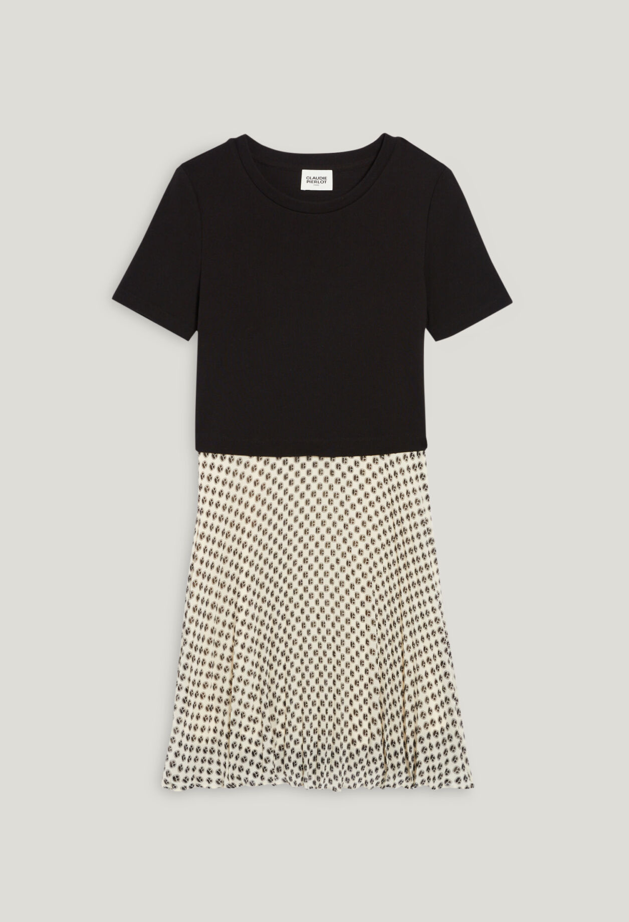Kurzes Kleid Teli aus Materialmix