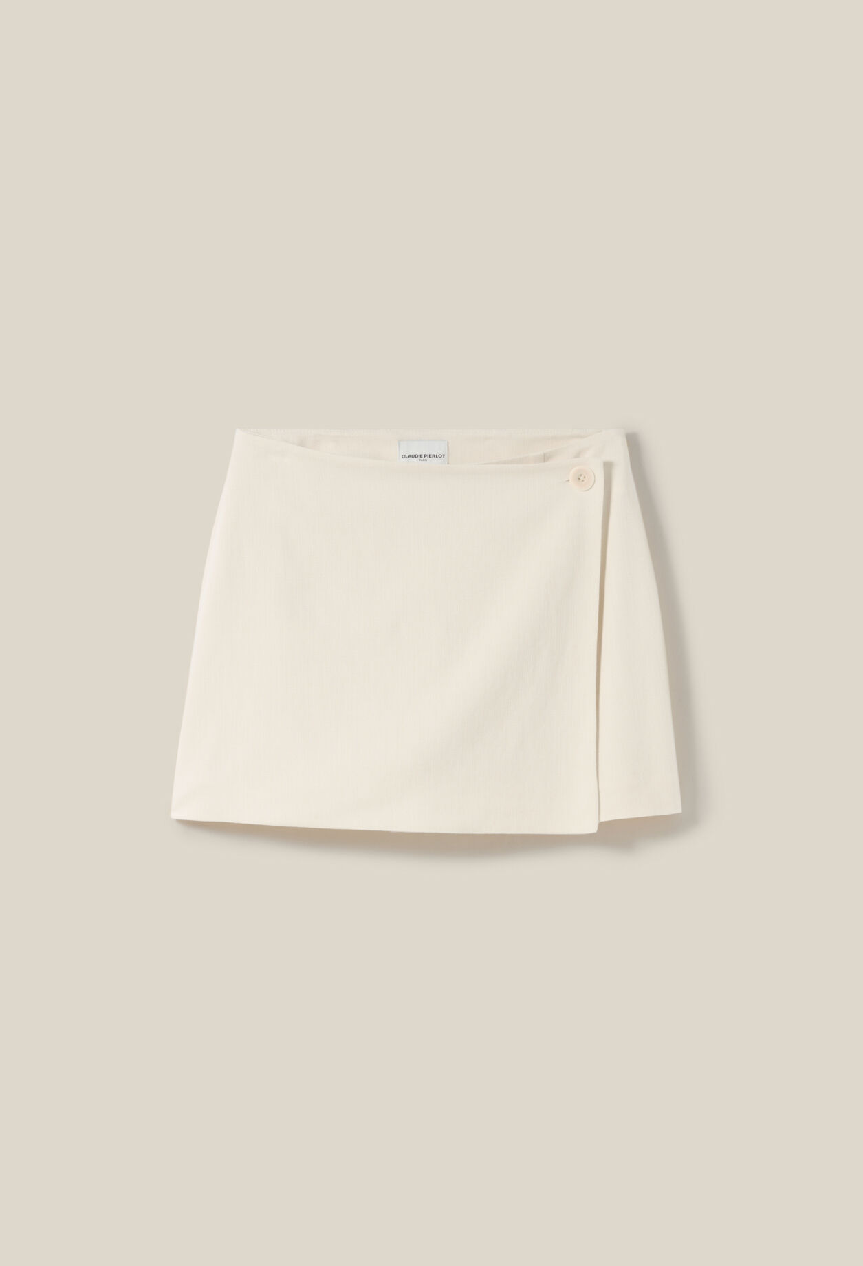 Ivoryfarbener Wickelrock-Shorts