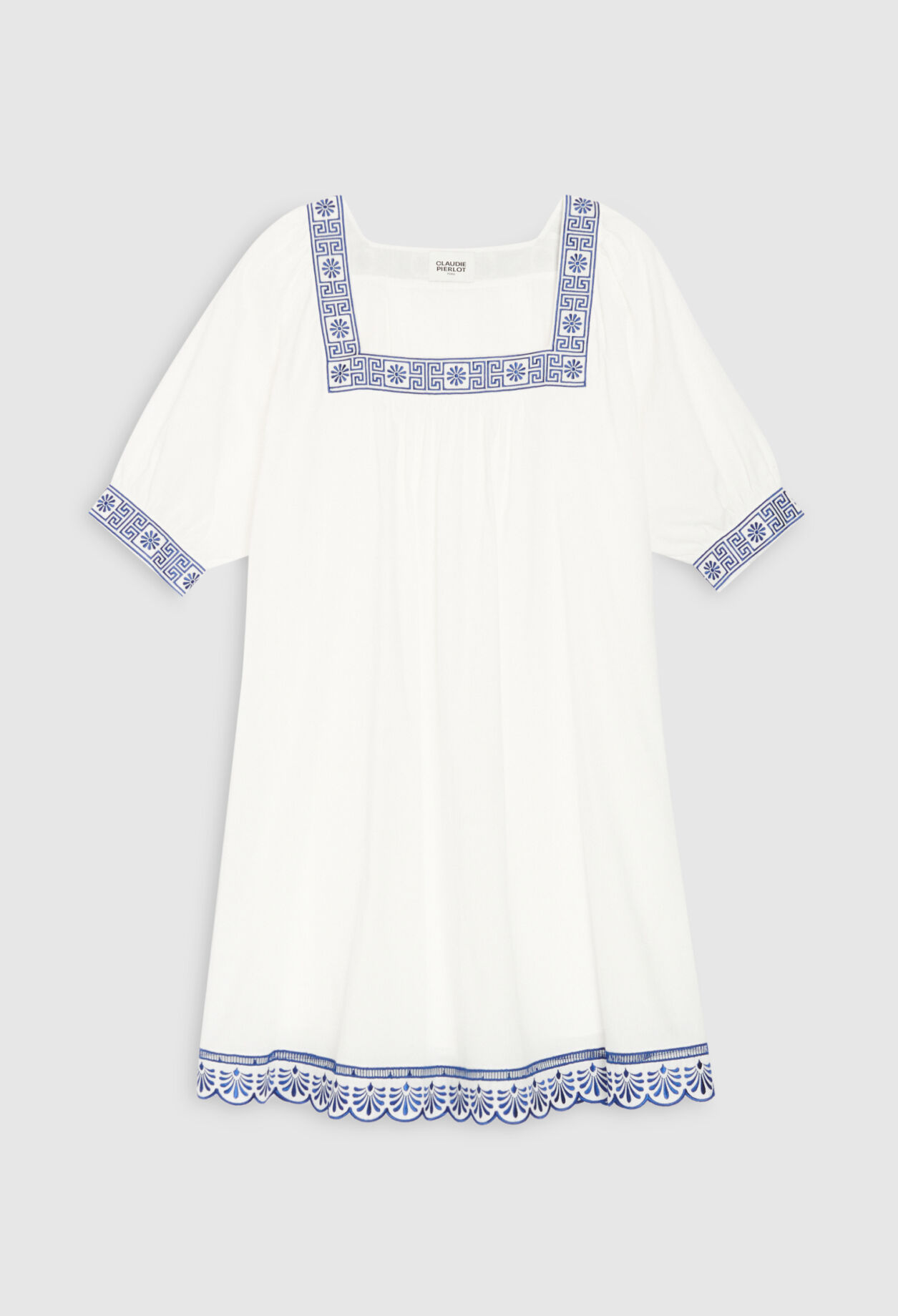 Kurzes Kleid, ecrufarben