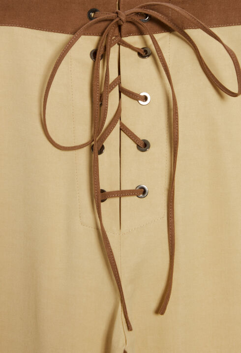 Zweifarbige Schn&uuml;rhose