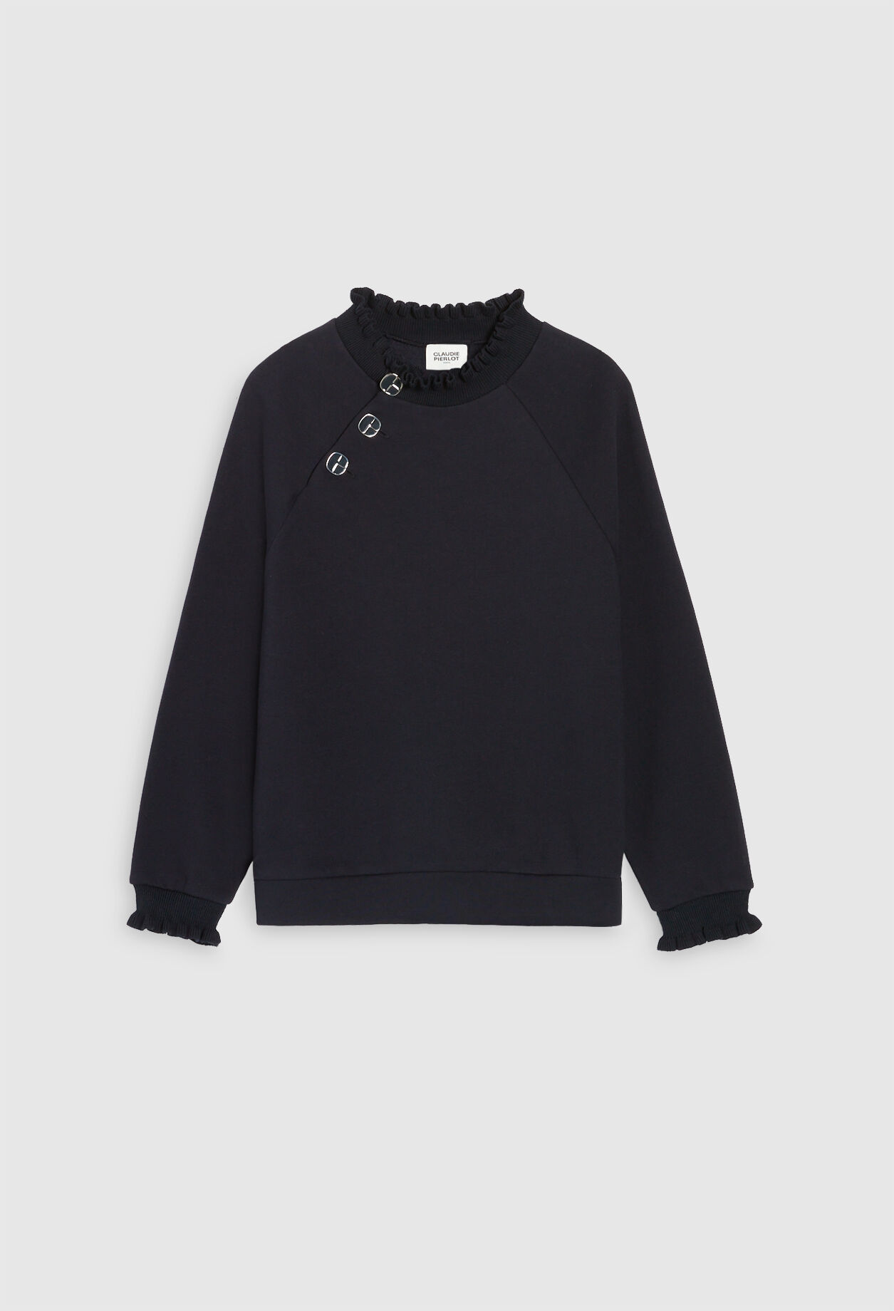 Sweatshirt mit Rüschenkragen