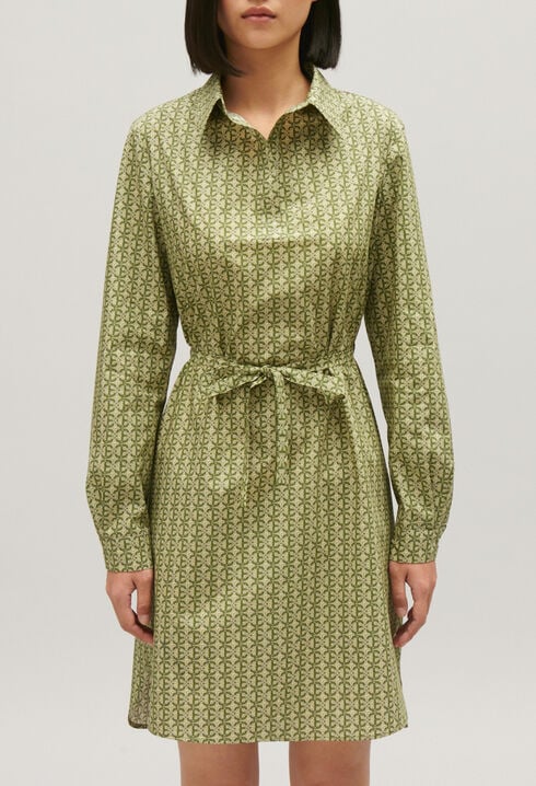 Kurzes Kleid Monogrammprint Gr&uuml;n