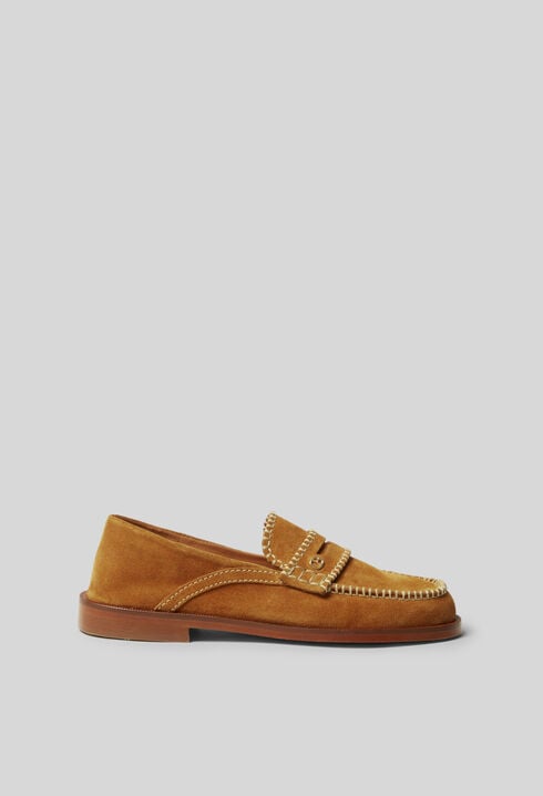 Wildleder-Mules mit Monogramm