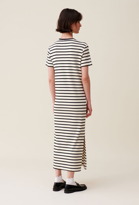 Gestreiftes Midi-Jeanskleid Toto