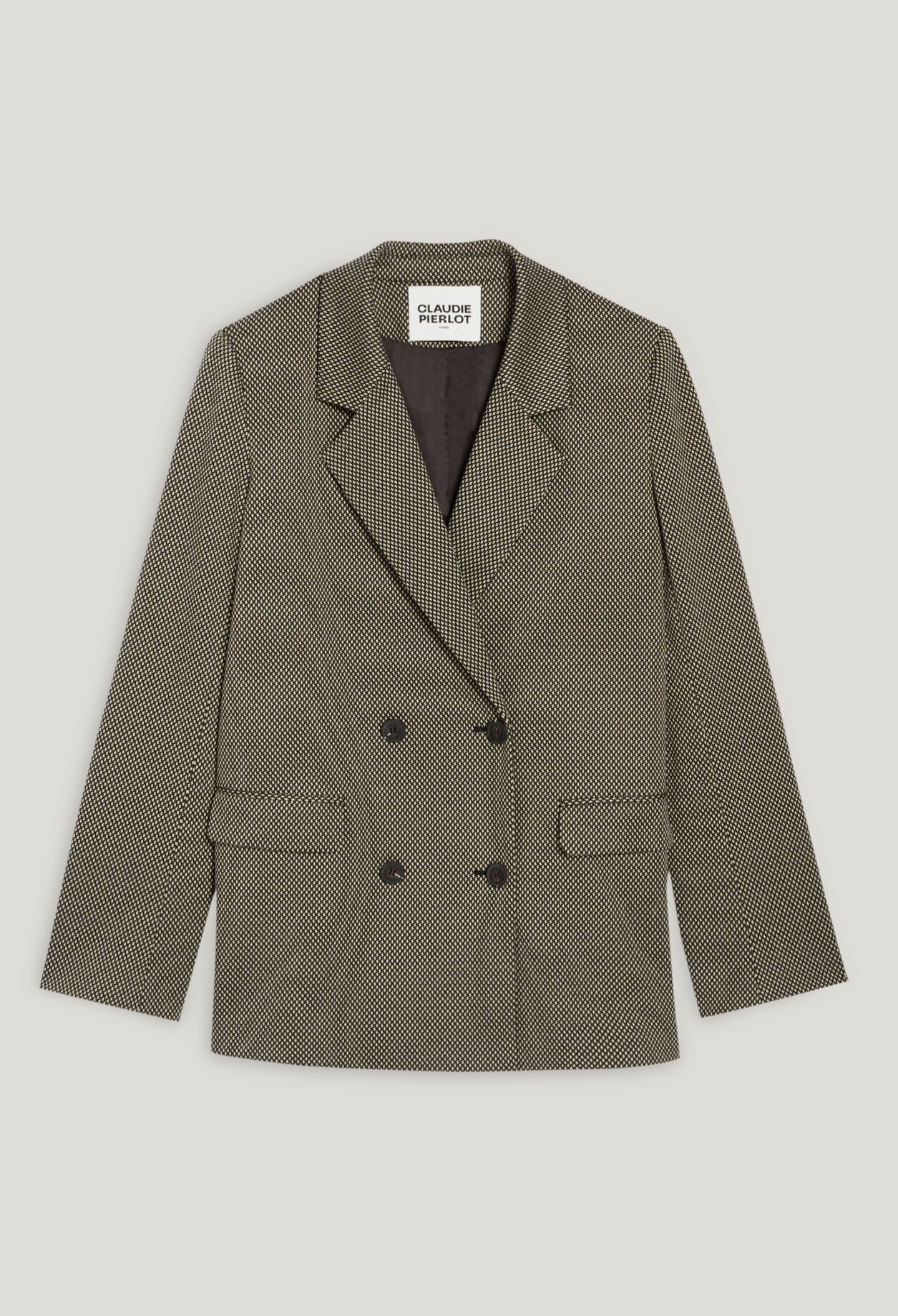 Schokoladenbrauner Hahnentritt-Blazer