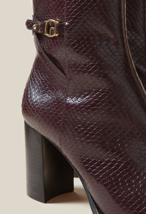 Lackleder-Stiefeletten, Schlangenoptik