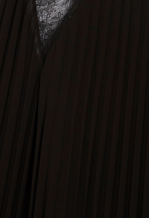 Kurzes plissiertes Kleid schwarz