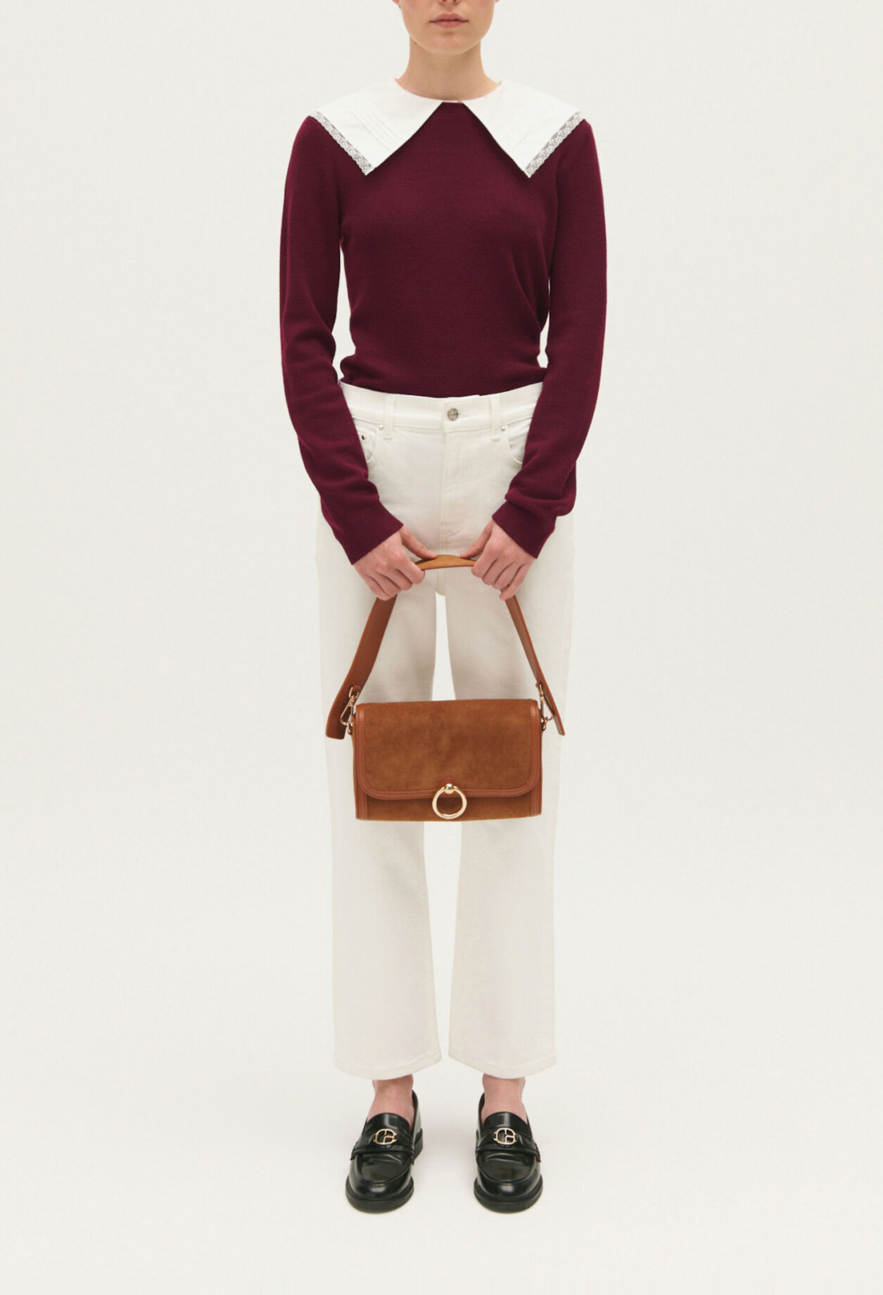 Pullover mit abnehmbaren Kragen