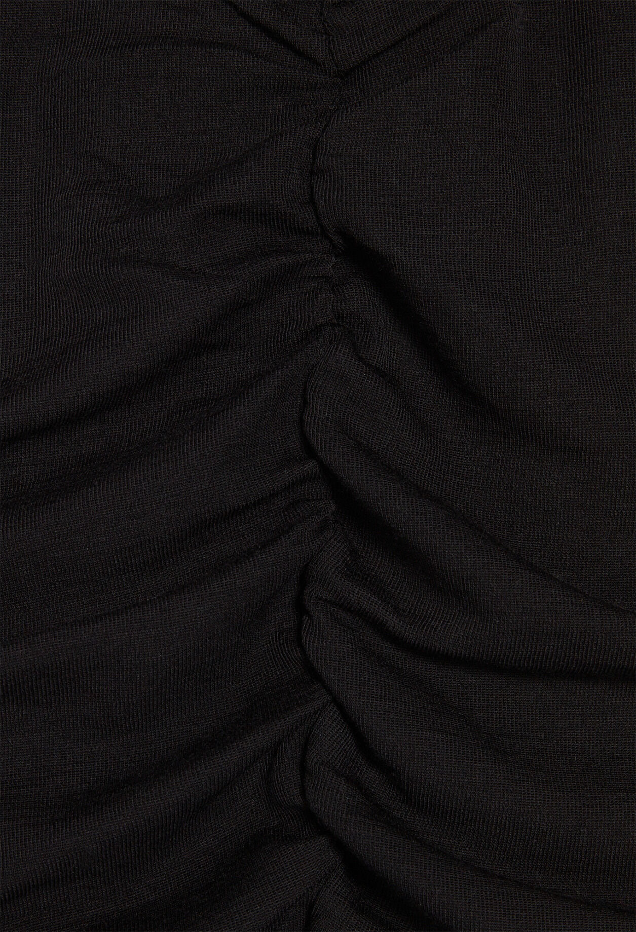 Gerafftes kurzes Wollkleid