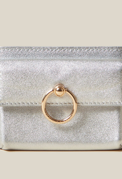Silberne Anouck Leder-Kartenhalter