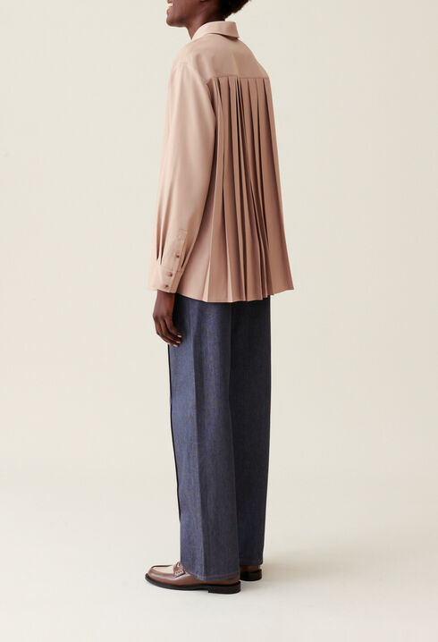 Oversize Plissee-Hemd