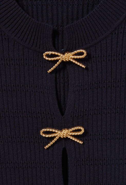 Feinstrickpullover mit Schleifen