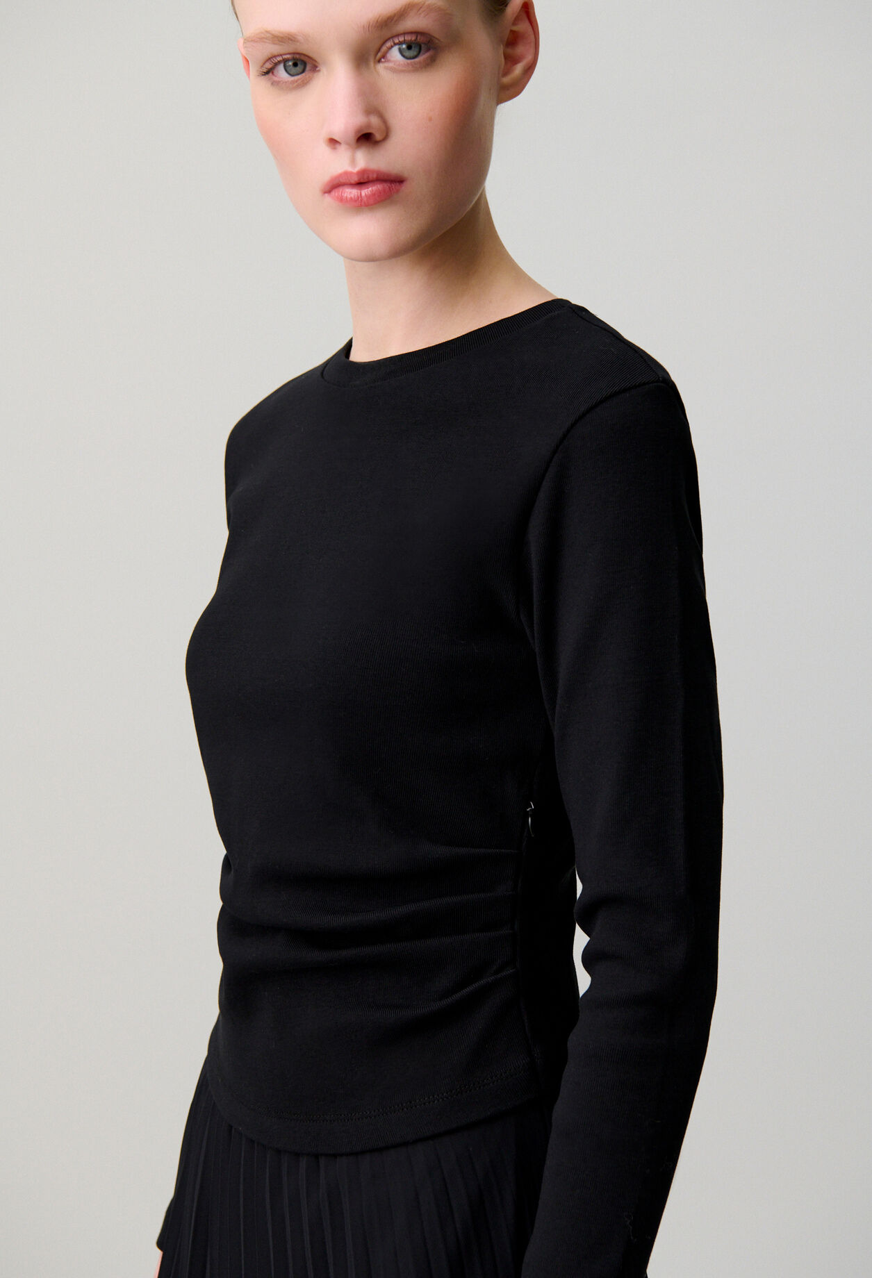 T-Shirt-Kleid Materialmix