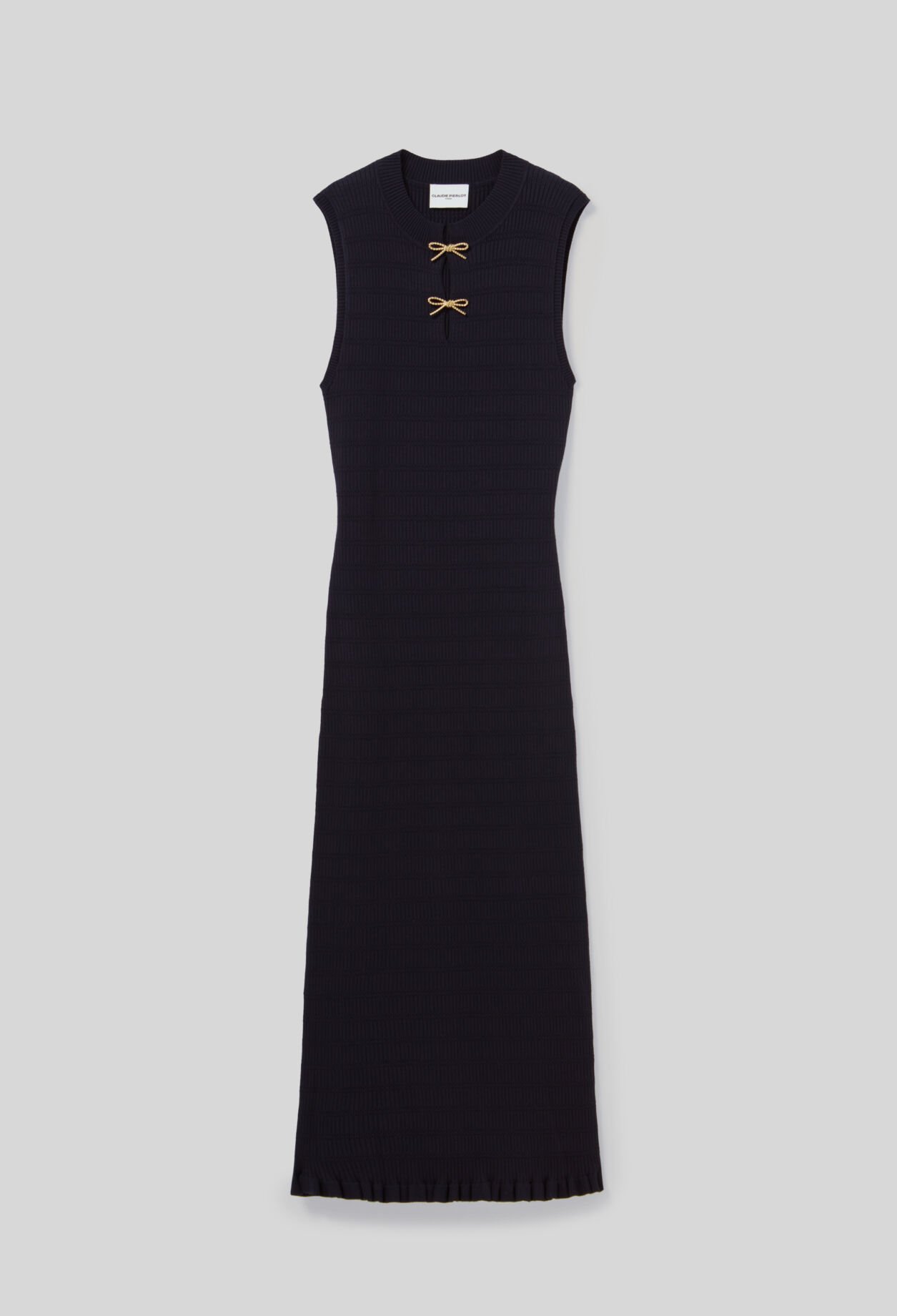 Langes Feinstrick-Kleid, Schleifen