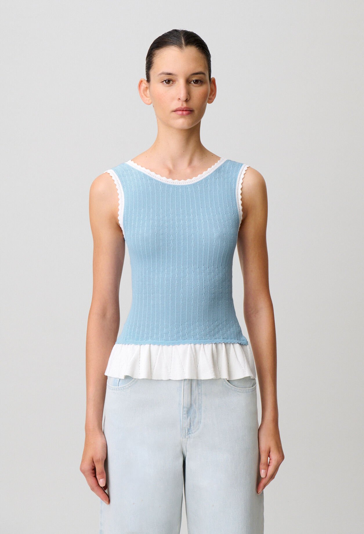 Stricktop mit Rundhals