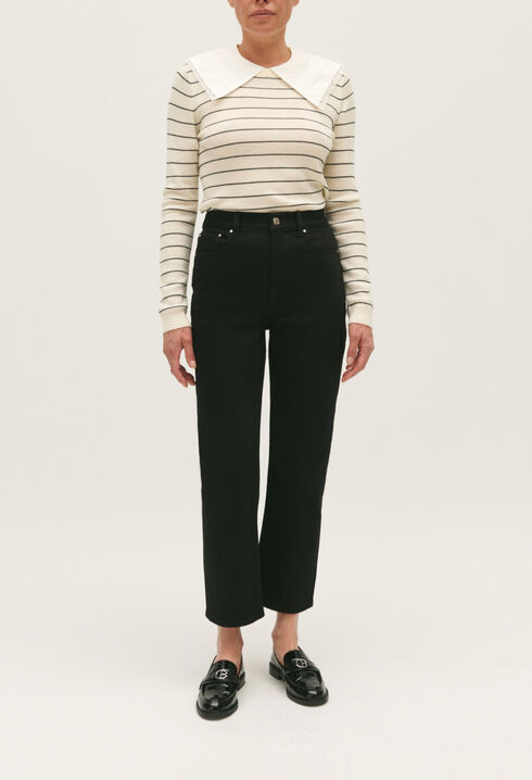 Schwarze gerade Jeans